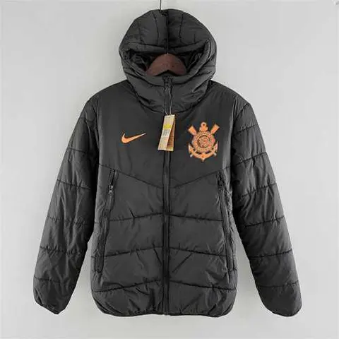 2022 Corinthians Cotton Jacket Black Orange Logo