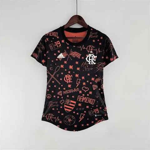 22-23 Flamengo Pre-match Black Red woman