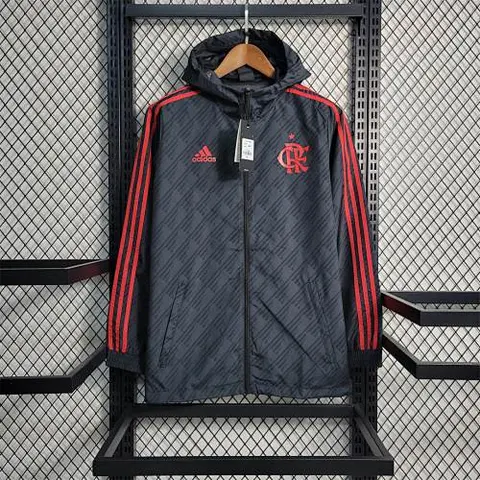 23-24 Windbreaker Flamengo dark gray with red logo
