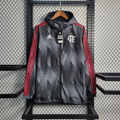 23-24 Windbreaker Flamengo gray with white logo