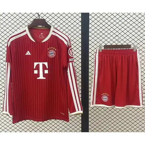 2026/27 Bayern Munich Red Home Long Sleeve Adult Soccer Jersey Suit S-2XL