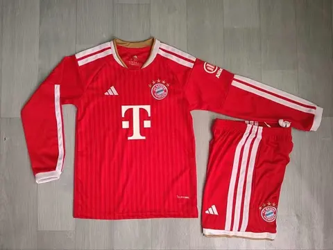 2026/27 Bayern Munich Red Home Long Sleeve Kids Kit 16-28