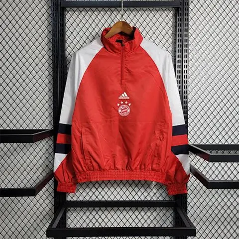 23-24 Bayern Munich red with white sleeves Windbreaker