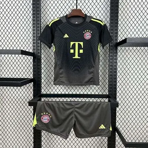 25-26 Bayern Munich Black Goalkeeper Kids Kit