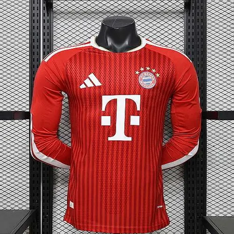 26-27 Player FC Bayern Home Long Sleeve Kit S-3XL Cheap Football Jersey Wholesale Yupoo