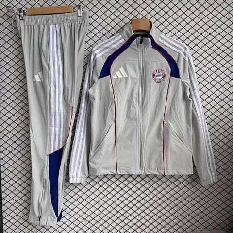 FC Bayern Munich 2025/26 Gray Windbreaker Suit Size S-2XL