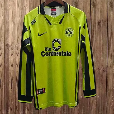 Retro Borussia Dortmund 1996/97 Home Long Sleeves Jersey