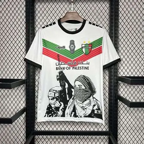 24-25 CD Palestino White Graffiti Jersey S-XXXXL