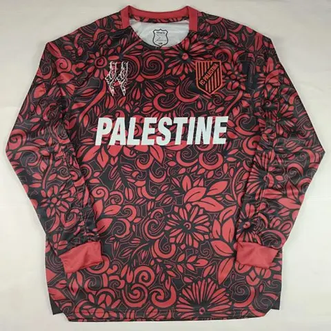 25-26 Palestino special version black red long sleeves soccer jersey