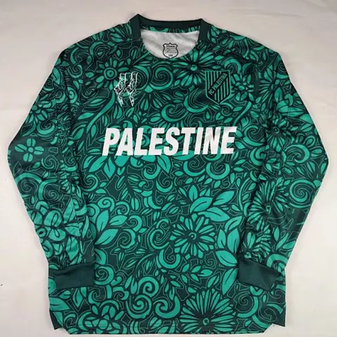 25-26 Palestino special version green long sleeves soccer jersey