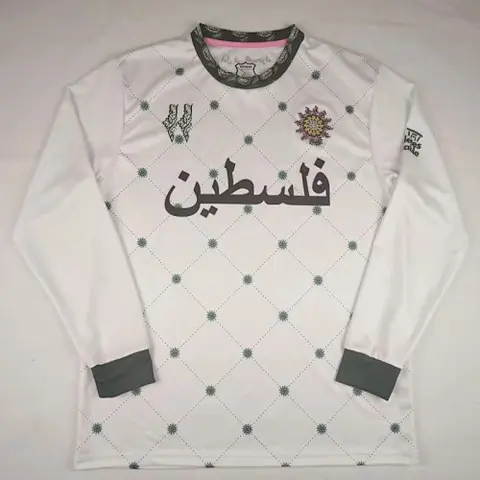 25-26 Palestino special version white green long sleeves soccer jersey