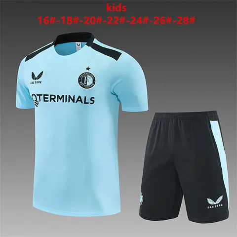 2026/27 Feyenoord Rotterdam Blue Training Kids Kit Soccer Jersey 16-28