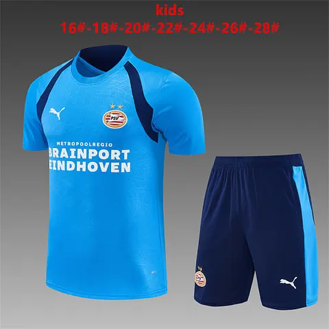 2026/27 PSV Eindhoven Blue Training Kids Kit Soccer Jersey Size 16-28