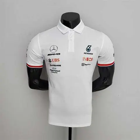 F1 Formula One 2022 Racing Suit Mercedes Polo White