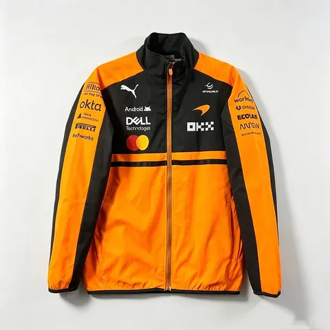 2026 McLaren Orange And Black F1 Windbreaker Jacket S-3XL
