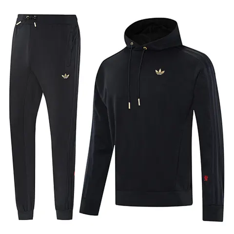 AD black hoodie suit