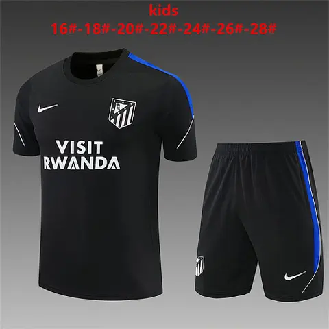 2026/27 Atletico Madrid Black Training Kids Kit Size 16-28