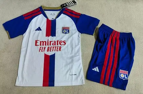 2026/27 Lyon Home Kids Kit Soccer Jersey Size 16-28
