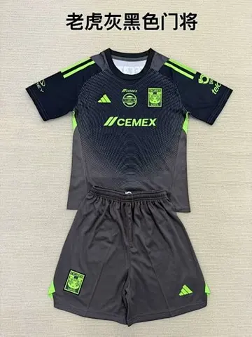 25-26 Tigres black goalkeeper kid kit