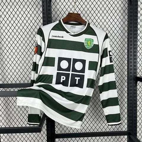 01-03 Sporting Lisbon home long sleeve retro Jersey