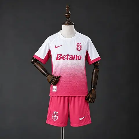 2026/27 Sporting CP October Pink Kids Kit Soccer Jersey 16-28