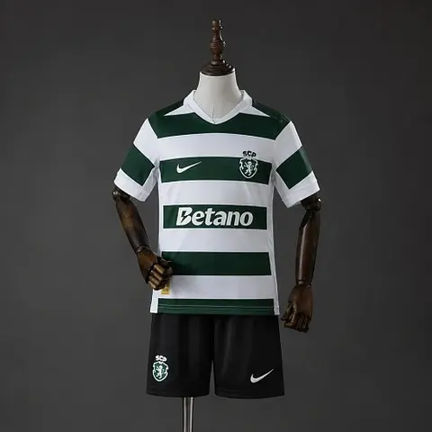 2026/27 Sporting Lisbon Home Kids Kit Soccer Jersey 16-28