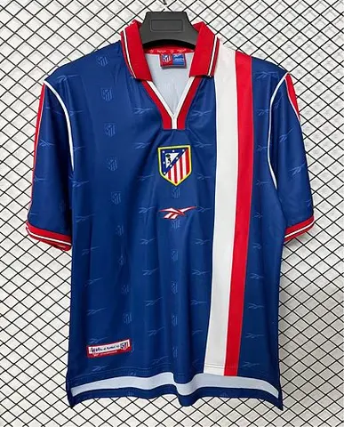 1999/00 Atletico Madrid Blue Away Retro Soccer Jersey S-XXL