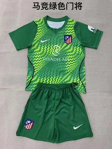 2026/27 Atletico Madrid Green Goalkeeper Kids Kit Soccer Jersey 16-28