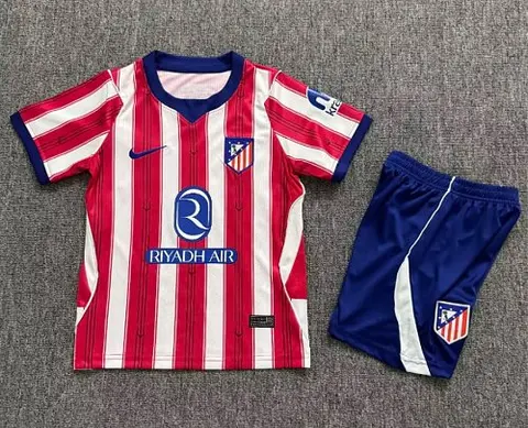 2026/27 Atletico Madrid Home Kids Kit Soccer Jersey Size 16-28