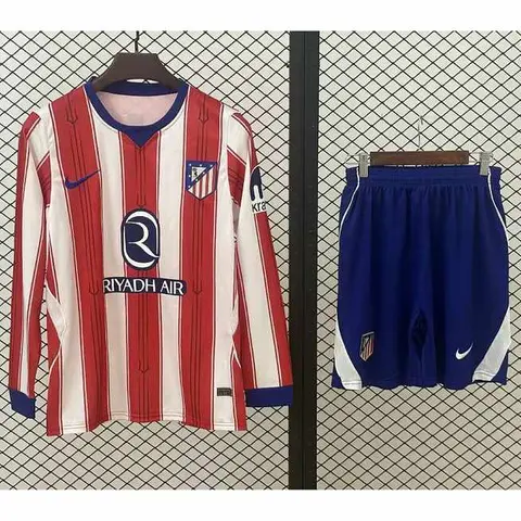 2026/27 Atletico Madrid Home Long Sleeve Adult Soccer Jersey Suit S-2XL