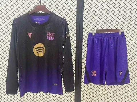 2026/27 Barcelona Away Long Sleeve Adult Soccer Jersey Set S-2XL