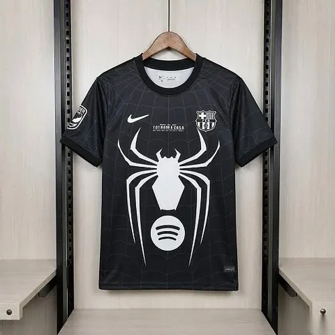 2026/27 Barcelona Black Spider-Man Concept Soccer Jersey S-4XL