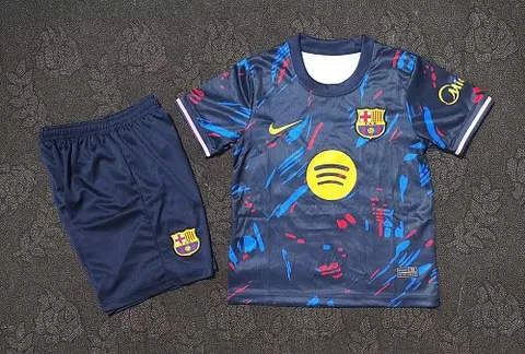 2026/27 Barcelona Dark Blue Training Kids Kit Size 16-28