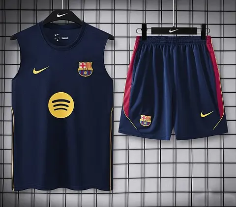 2026/27 Barcelona Dark Blue Vest Suit S-2XL
