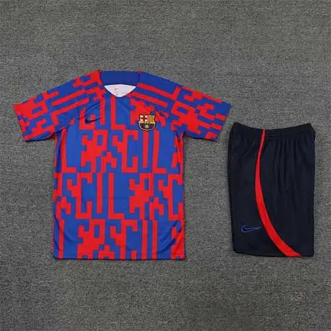 22-23 BAR training suit Short Sleeve kit red and blue camouflage