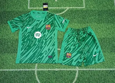 24-25 BAR green goalkeeper kid kit