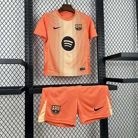 Barcelona 2025/26 Orange Goalkeeper Kids Kit