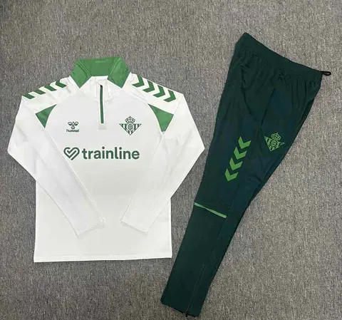 2026/27 Real Betis White Half Zip Training Suit S-2XL