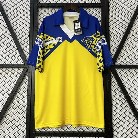 91-92 Cadiz Retro Home jersey no sponsor logo