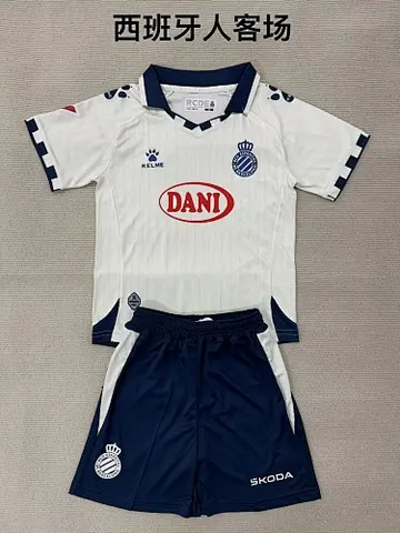 kids kit Espanyol 2025/26 Away soccer jersey size 16-28