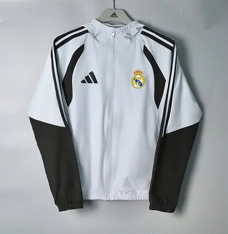 2026/27 Real Madrid Black and White Windbreaker S-2XL