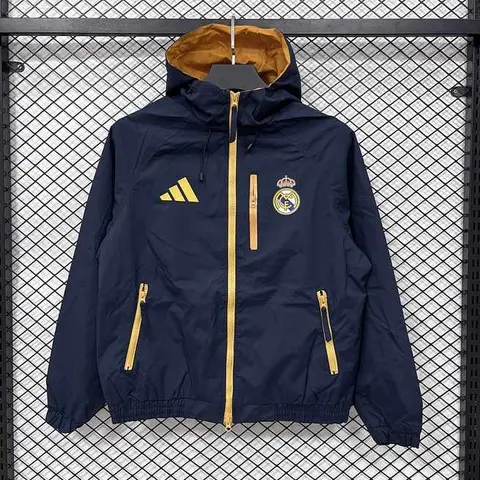 2026/27 Real Madrid Dark Blue Windbreaker Jacket S-3XL
