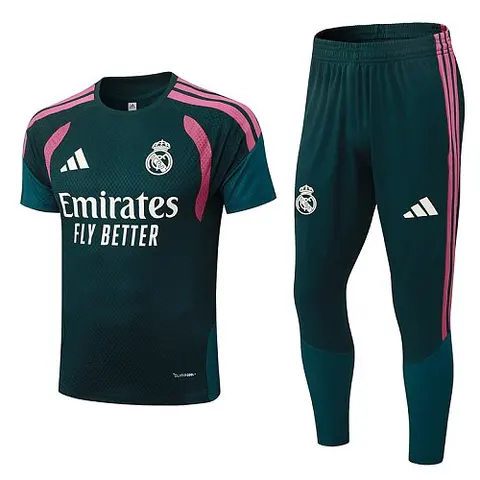 2026/27 Real Madrid Dark Green Crew Neck Training Suit S-2XL