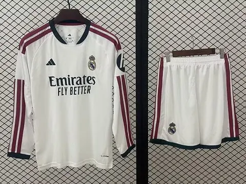 2026/27 Real Madrid Home Long Sleeve Adult Soccer Jersey Set S-2XL