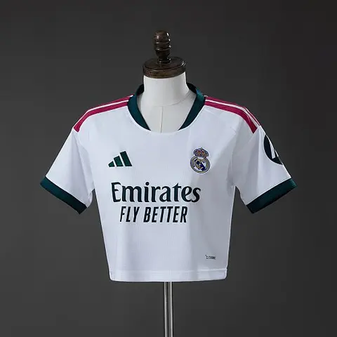 2026/27 Real Madrid Home Women's Crop Top Soccer Jersey S-2XL