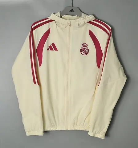 2026/27 Real Madrid Light Yellow Windbreaker Jacket S-2XL