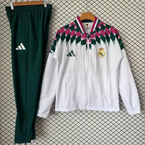 2026/27 Real Madrid Retro Model White Windbreaker Suit S-2XL