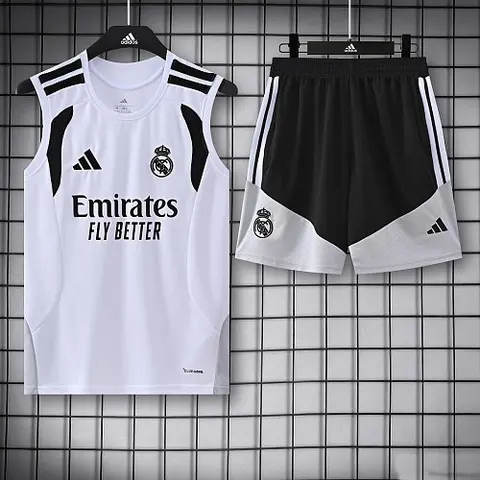 2026/27 Real Madrid White and Black Vest Suit S-2XL