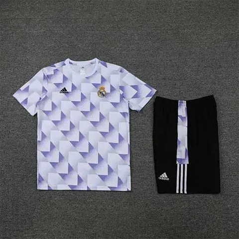 22-23 R MAD training suit short sleeve kit white and blue colorblock