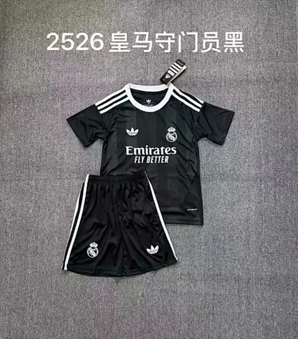25-26 R MAD Black goalkeeper kid kit
